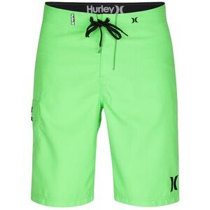 Hurley One & Only Men’s Board Shorts Neon Green Size 32 Surf Swim Trunks 22”